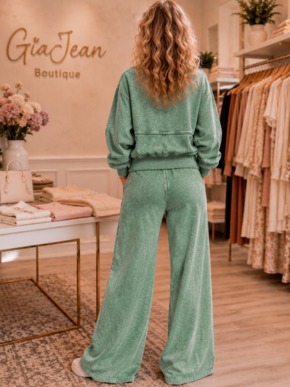 ❤️ ZENANA “ COURTNEY 3 “ ZENANA TWO PIECE ACID WASH SWEAT SUIT SET 55 68 - Picture 3 of 3